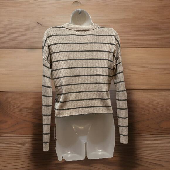 Madewell No Strings Attached Stripe Crewneck Sweater Donegal Lighthouse XS - Picture 4 of 7